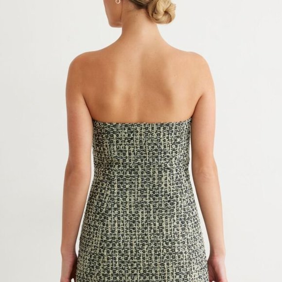 Dynamite Lined Tweed Mini Dress Size Small NWT - Picture 3 of 6